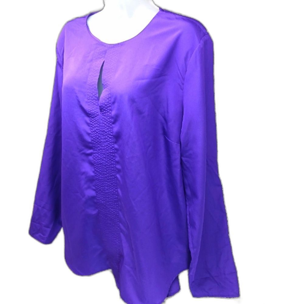 Ralph  Lauren Black Lable Woman's XL. Purple Long Sleeve Blouse with Back Close.